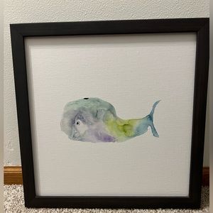 Petal Lane water color whale, magnet board